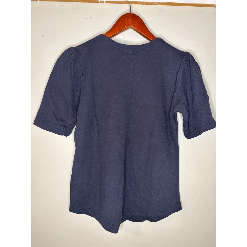 Faherty Cloud Puff Sleeve Tee Navy Pima Cotton Womens XS - Picture 7 of 8